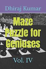 Maze Puzzle for Geniuses: Vol. IV 