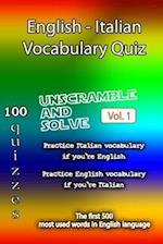 English - Italian Vocabulary Quiz - Match the Words - Volume 1 