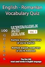 English - Romanian Vocabulary Quiz - Match the Words - Volume 1 