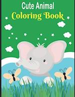 Cute Animal Coloring Book: Coloring Pages in Cute Style With Dog, Cat, Sloth, Horse, Llama 