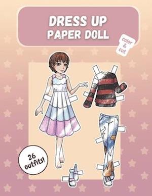 Dress up paper doll, color & cut: 26 cute casual outfits to play with