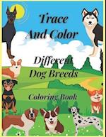 Trace and Color Different Dog Breeds Coloring Book 