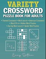 VARIETY CROSSWORD PUZZLE BOOK FOR ADULTS: 105 Easy to Medium Puzzles 