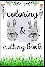 Rabbits coloring and cutting book: cute bunnies to color and cut out 