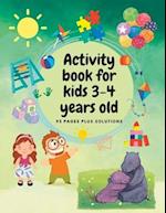 Activity Book For 3-4 Year Olds : Colouring pages, Maze, Learn to draw, Connect the dots 