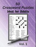 50 Crossword Puzzles: For Adults-With solutions 