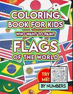 Coloring Books for Kids: Flags of the world by numbers 