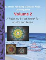 52 Stress Relieving Mandalas Adult Coloring Book