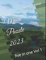 Maze Puzzle 2023: five in one Vol 1 