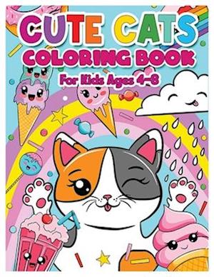 Cute Cats Coloring Book for Kids Ages 4-8: Cats Gifts for Girls, Fun and Beautiful Designs. Volume 1