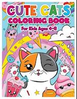 Cute Cats Coloring Book for Kids Ages 4-8: Cats Gifts for Girls, Fun and Beautiful Designs. Volume 1 
