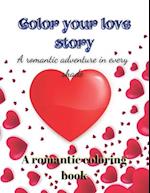 Color your love story: a romantic adventure in every shade. : A romantic coloring book. 