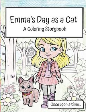 Emma's Day as a Cat: a coloring storybook