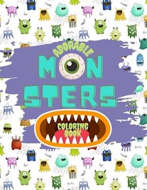 Adorable Monsters Coloring Book: for Kids