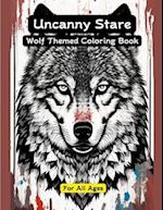 Uncanny Stare: Wolf Themed Coloring Book 