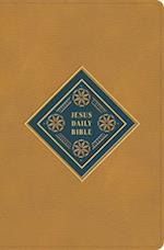 CSB Jesus Daily Bible, Camel Leathertouch