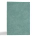 CSB Giant Print Single-Column Bible, Earthen Teal Suedesoft Leathertouch