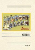 Vintage Lined Notebook Greetings from Newport Beach