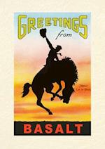 Vintage Lined Notebook Greetings from Basalt, Bronco