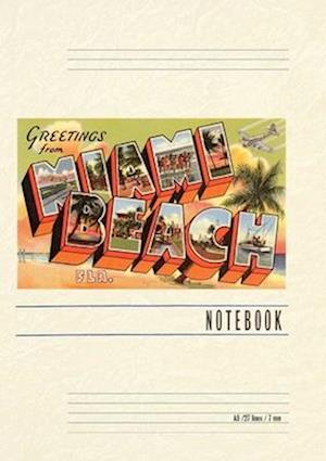 Vintage Lined Notebook Greetings from Miami Beach, Florida