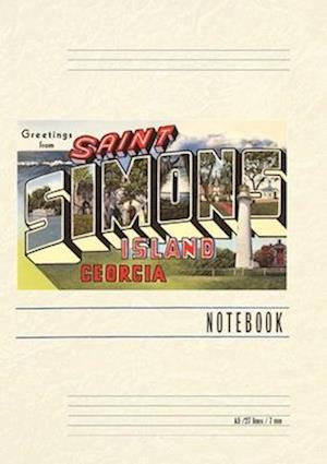 Vintage Lined Notebook Greetings from St. Simon's Island