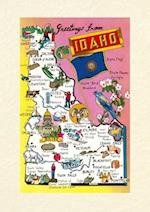 Vintage Lined Notebook Greetings from Idaho, Map of Highlights