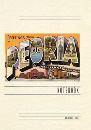 Vintage Lined Notebook Greetings from Peoria, Illinois
