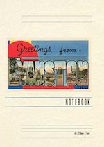 Vintage Lined Notebook Greetings from Evanston, Illinois