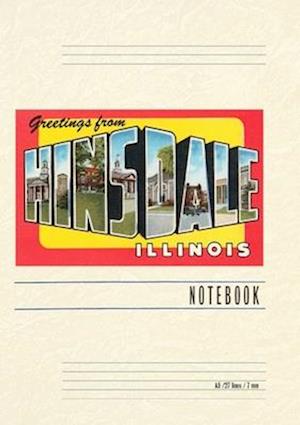 Vintage Lined Notebook Greetings from Hinsdale, Illinois