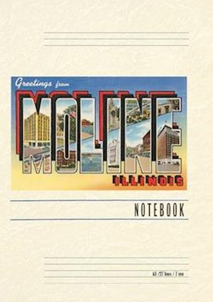 Vintage Lined Notebook Greetings from Moline, Illinois