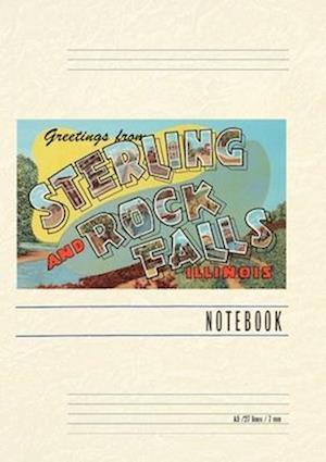 Vintage Lined Notebook Greetings from Sterling and Rock Falls, Illinois