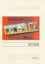 Vintage Lined Notebook Greetings from Winnetka, Illinois