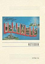 Vintage Lined Notebook Greetings from Illinois