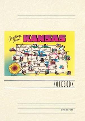 Vintage Lined Notebook Greetings from Kansas