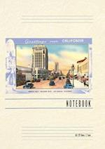 Vintage Lined Notebook Greetings from California, Miracle Mile