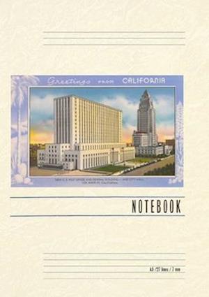 Vintage Lined Notebook Greetings from California, Civic Buildings