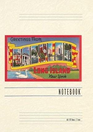 Vintage Lined Notebook Greetings from Babylon, Long Island, New York