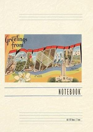 Vintage Lined Notebook Greetings from Louisiana