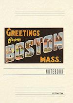 Vintage Lined Notebook Greetings from Boston, Mass.