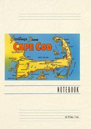 Vintage Lined Notebook Greetings from Cape Cod, Mass., Map