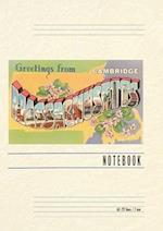 Vintage Lined Notebook Greetings from Cambridge, Massachusetts