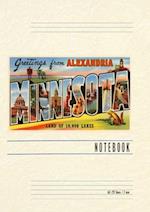 Vintage Lined Notebook Greetings from Alexandria, Minnesota