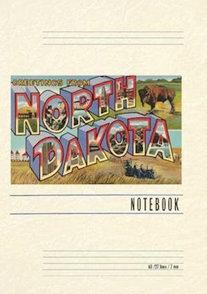 Vintage Lined Notebook Greetings from North Dakota