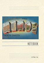 Vintage Lined Notebook Greetings from Minot, North Dakota