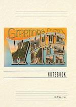 Vintage Lined Notebook Greetings from White Mountains