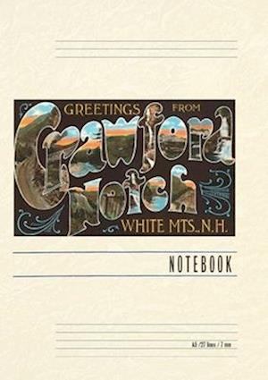 Vintage Lined Notebook Greetings from Crawford Notch, White Mountains