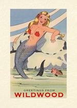 Vintage Lined Notebook Greetings from Wildwood, Mermaid