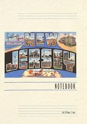 Vintage Lined Notebook Greetings from Belmar, New Jersey