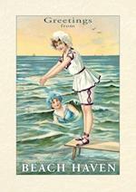 Vintage Lined Notebook Greetings from Beach Haven, New Jersey