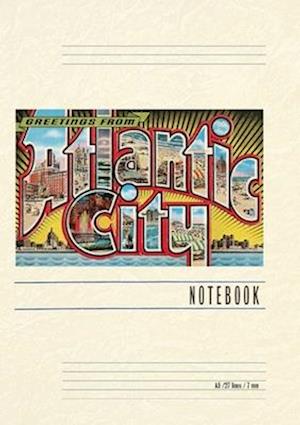 Vintage Lined Notebook Greetings from Atlantic City, New Jersey